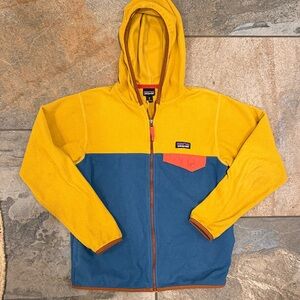 Patagonia Kids' Micro-D Snap-T Yellow and Blue Fleece Jacket